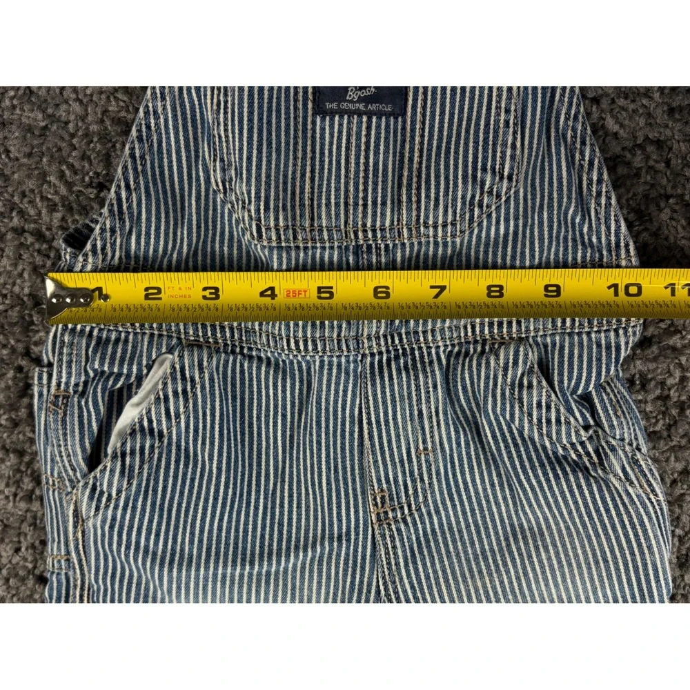 OshKosh Bgosh Toddler 24M Hickory Stripe Denim Overalls Blue White Vestbak Bib